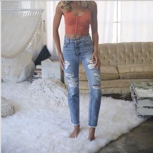 Brand new Revice denim boyfriend jeans.